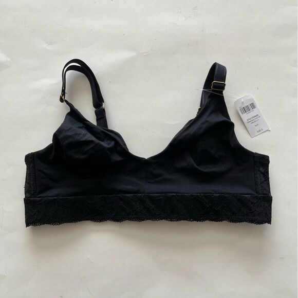 Soma Embraceable Signature Unlined Wireless Lace Trim Bra Bralette Black Small - Picture 3 of 7